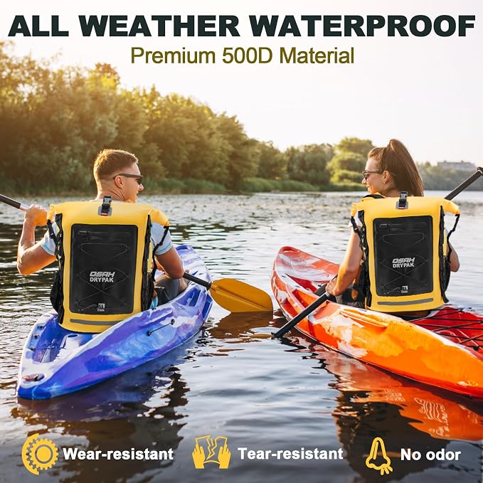 OSAH DRYPAK Waterproof Backpack Dry Bag 25L/35L/55L/85L – Heavy Duty Roll-Top Hiking Backpack Sack Keeps Gear Dry for Travel, Kayaking, Boating, Camping, Rafting and Fishing