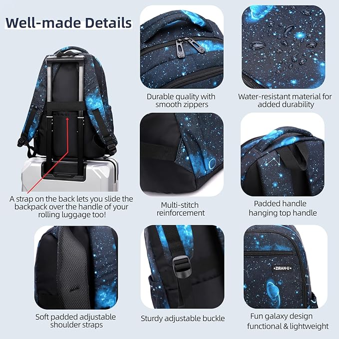 MITOWERMI Kids' Backpack for Boys Girls Elementary School Bags for Boys Bookbags Primary Students Children Backpack Dark Blue Geometric