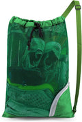 BeeGreen Mesh Drawstring Bag Swim Backpack for Beach Pool Sports Gym Draw String Cinch Bags for Swimming Soccer Basketball Gear Green