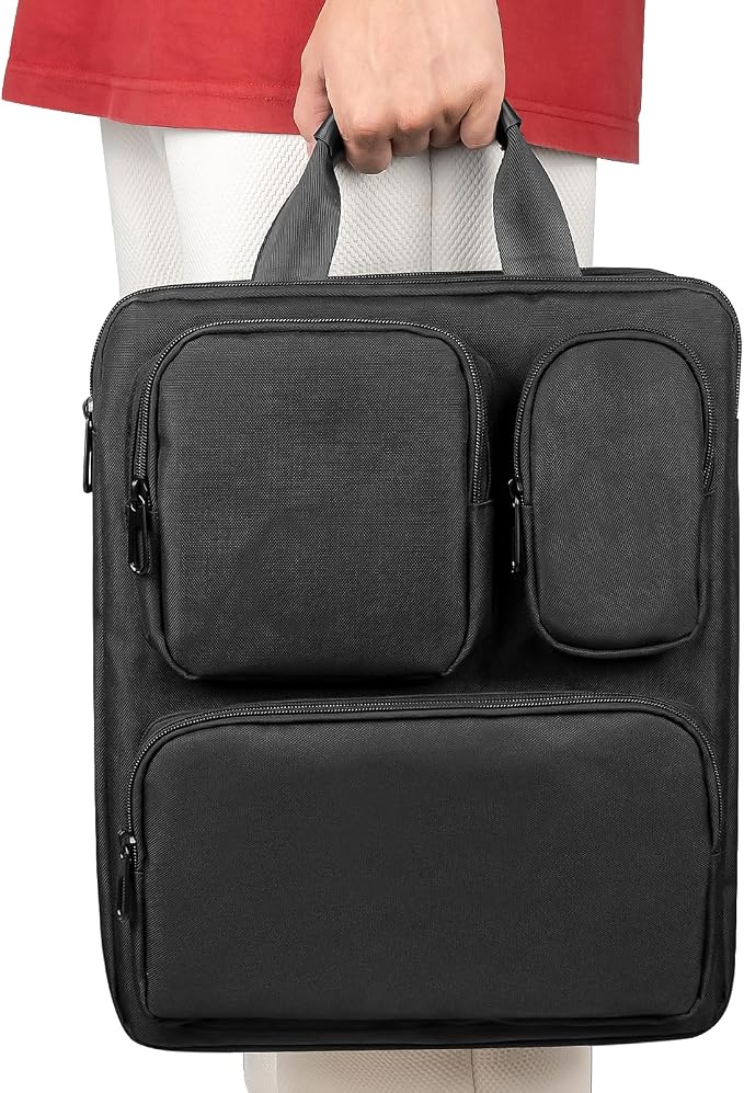 Adjustable Over Luggage Organizer for Hanging Extra Bag, Hands-Free Multi Travel Accessory for Business Trips & Vacations, Fits Most Suitcases & Laptop (Black-3)