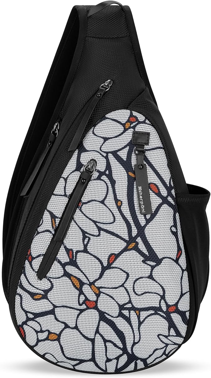 Sherpani Esprit, Anti Theft Sling Bag, Right-Handed Sling Purse, 10L Travel Bag, Crossbody Backpack, Travel Gift, Fits 10 Inch Tablet (Sakura)