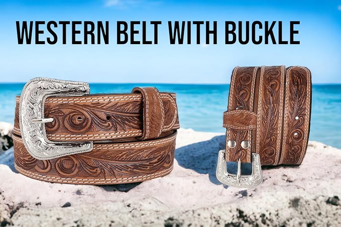 F&L CLASSIC mens Western full grain Leather belt Strap w/Snaps for Interchangeable Buckles, USA,
