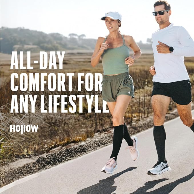 HOLLOW Alpaca Compression Socks for Women & Men Standard & Wide, 15-20 mmHg, Circulation Support, Moisture Wicking, Knee High