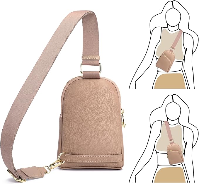 INICAT RFID Blocking Sling Bag, Anti Theft Crossbody Bag for Women Compact Travel Purses Vegan Leather