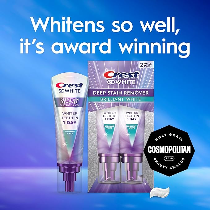 Crest 3DWhite Brilliance Deep Stain Remover Brilliant White Toothpaste - 3.1oz/2pk