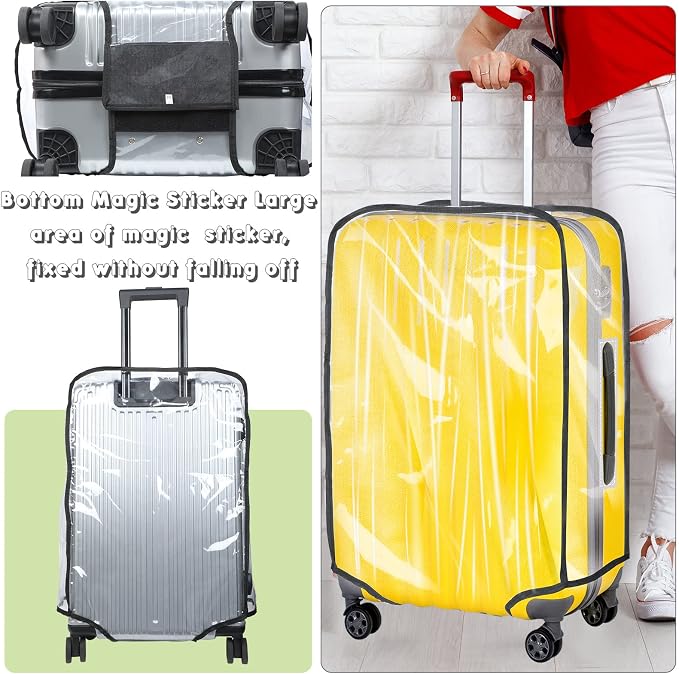 Reginary 8 Pieces Clear Luggage Cover PVC Waterproof Suitcase Cover Protector for Luggage Spinner Wheels Suitcase(20 Inches, 24 Inches, 28 Inches, 30 Inches)