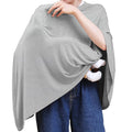 Seejoy Nursing Cover for Breastfeeding, 360°Full Coverage Nursing Poncho, Rayon Soft & Breathable Breastfeeding Cover up (Smooth Rayon, Knit Grey)