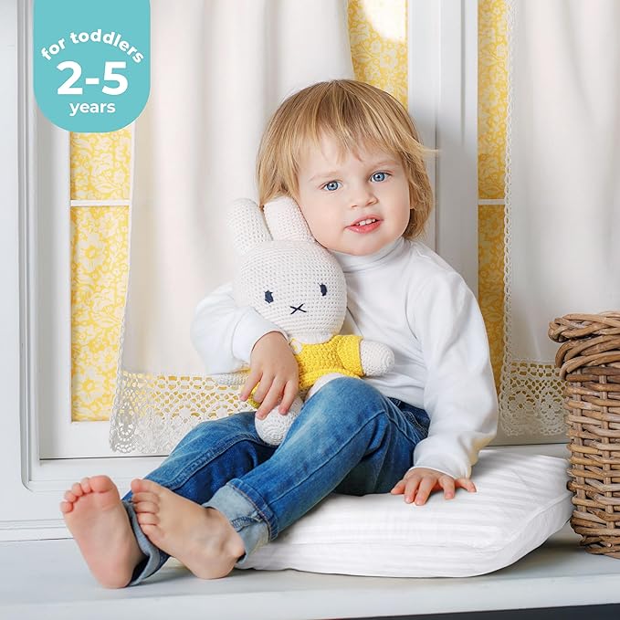 Utopia Bedding Toddler Pillow (White, 2 Pack), 14x19 Small Pillow for Kids, Soft and Breathable Cotton Blend Shell, Polyester Filling, Perfect for Toddler Bed and Travel (Intended for Age 2 and up)