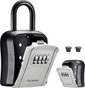 Puroma Key Lock Box, Portable Combination Lockbox Wall-Mounted Key Storage Box for House Keys, Resettable Code Safe Security Lock Box for Home, Office, Apartment Spare Key Storage (1 Pack, Gray)