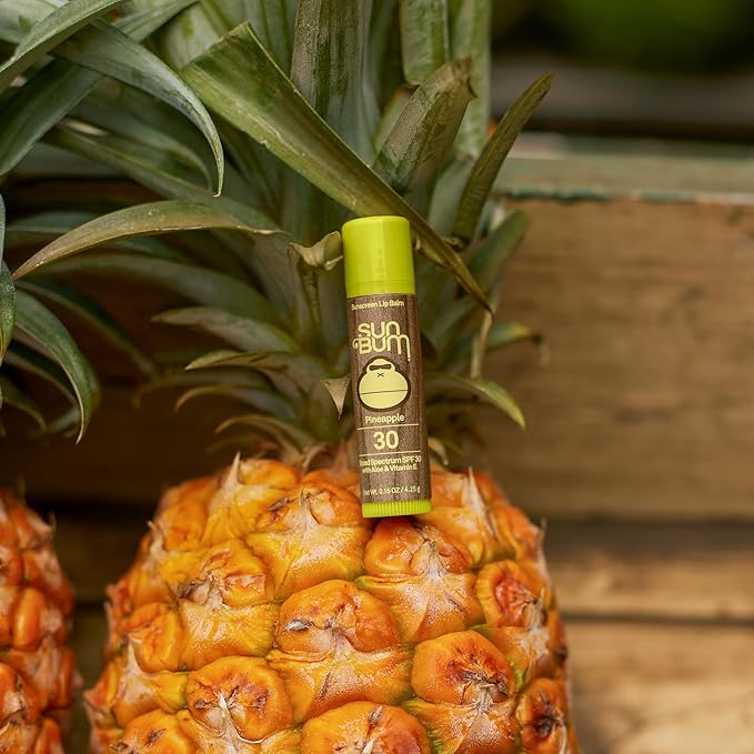 Sun Bum SPF 30 Sunscreen Pineapple Lip Balm - Moisturizing Aloe Vera and Vitamin E - Vegan and Cruelty Free - Broad Spectrum UVA/UVB Lip Protection - 0.15 oz Stick