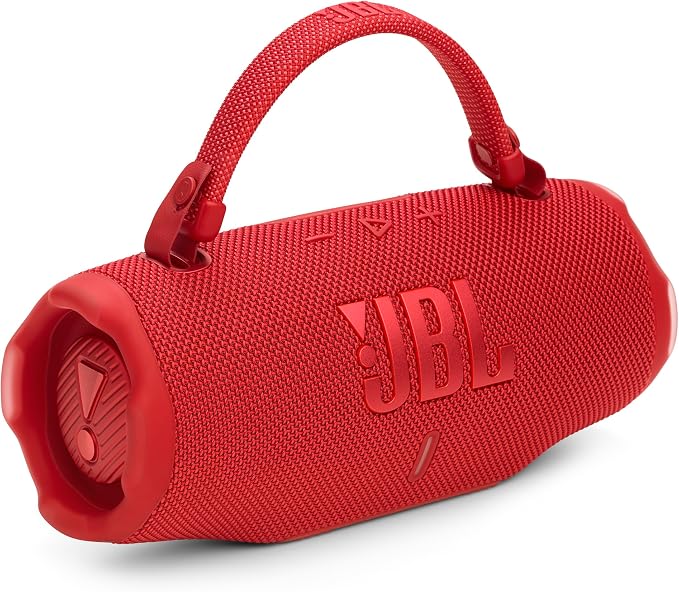 JBL Charge 6 - Portable Waterproof & Drop-Proof Bluetooth Speaker, Bold JBL Pro Sound with AI Boost, 28Hrs of Playtime, Built-in Powerbank & Comes with a Sturdy/Removable Carrying Strap (Red)