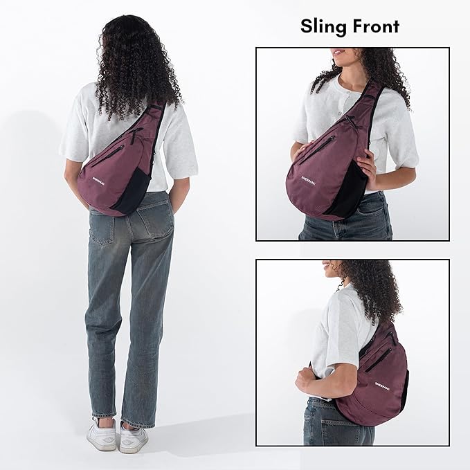 Sherpani Esprit, Anti Theft Sling Bag, Right-Handed Sling Purse, 10L Travel Bag, Crossbody Backpack, Travel Gift, Fits 10 Inch Tablet (Smoky Orchid)