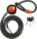 Heavy Duty Adjustable Cable Lock - 5' x 1/2" Security Cable with Dual Cinch, 4 Keys, All-Weather Protection for Bikes, Scooters, ATVs, Generators, Ladders, Tools & Outdoor Equipment