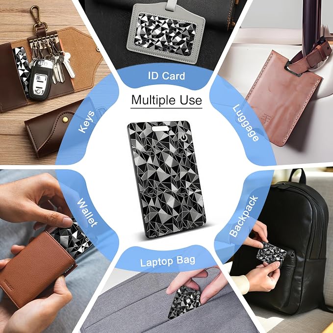 Wallet Tracker Card for Apple Find My (iOS Only), Ultra-Thin Bluetooth Tracker Smart Card Wallet Finder, IP68 Waterproof Slim Item Locator for Wallets, Keys, Passport & Luggage Tags (Diamond Black)