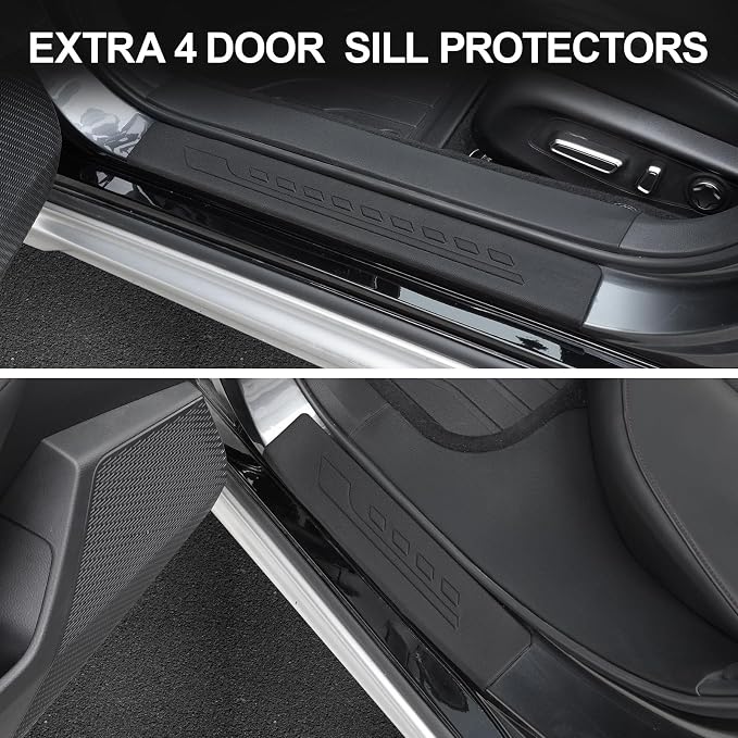 Floor Mats for Honda Accord 2023-2025 2026 (Include Gasoline & Hybrid), TPE All Weather Durable Floor Liners Door Sill Guards for Honda Accord Accessories
