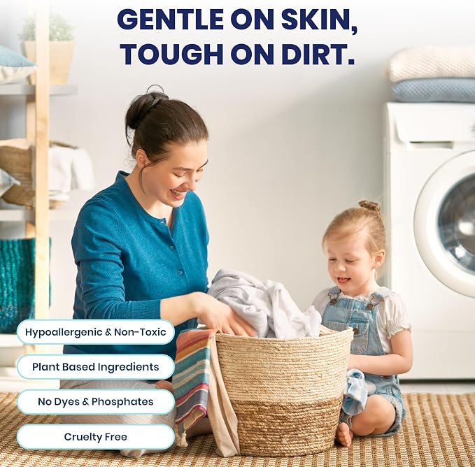 Reef Sheets Laundry Detergent Sheets, 64 loads (32ct Pack), Hypoallergenic & Plastic-Free Eco-Friendly Packaging, Gentle on Skin, Tough on Stains, Travel-Friendly, Fragrance Free, 32ct