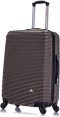 InUSA ROYAL Hardside Spinner Luggage with Ergonomic Handles | Spacious Travel Suitcase with Four Spinner Wheels and Studs | 24 Inch Medium Hardside Spinner Luggage | Brown