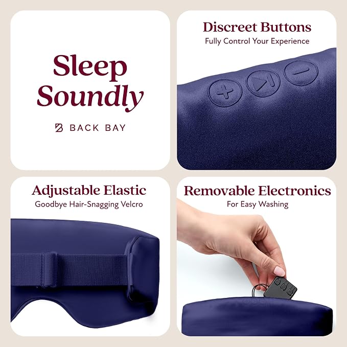 SilkSound 100% Mulberry Silk Bluetooth Sleep Mask, Skin-Friendly Sleeping Eyemask with Bluetooth Headphones, Sleep Gifts for Women, Silk Eyemask Headband Headphones for Sleeping Side Speakers
