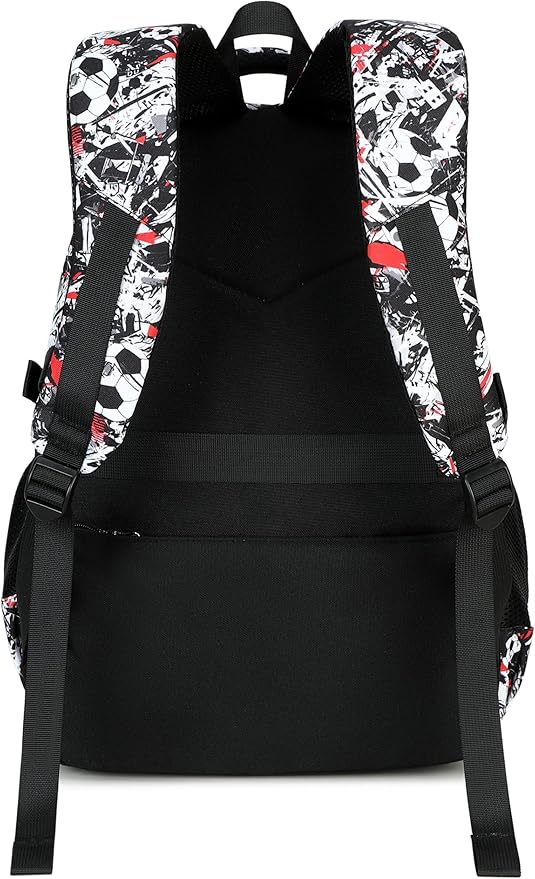 Bluboon Kids Backpack Boys Camo Bookbag Teens Elementary School Bag Daypack Travel Back Pack Middle school (Black White and Red Graffiti)