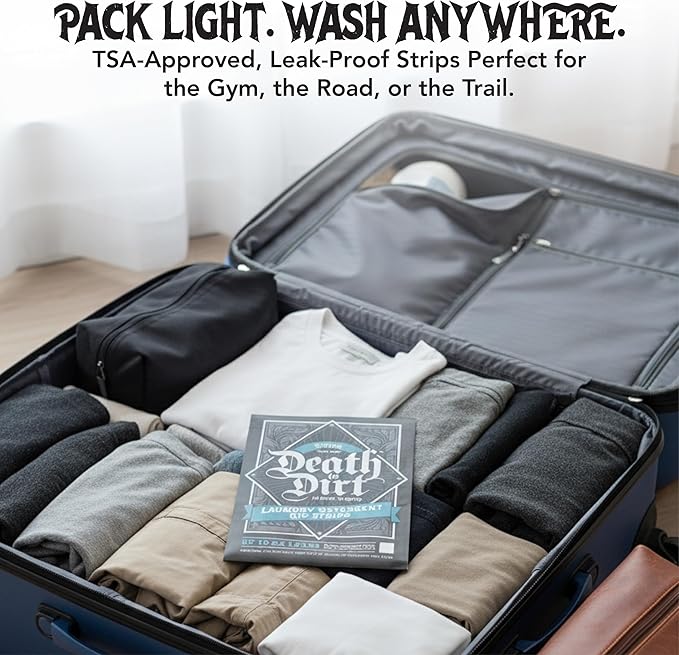 Death to Dirt Laundry Detergent Sheets, 192 Loads, Tough on Stains and Odors, Gentle on Skin and Fabric, Plant-Based & Eco-Friendly, RipTide Ocean Scent, 32ct (3 Pack)