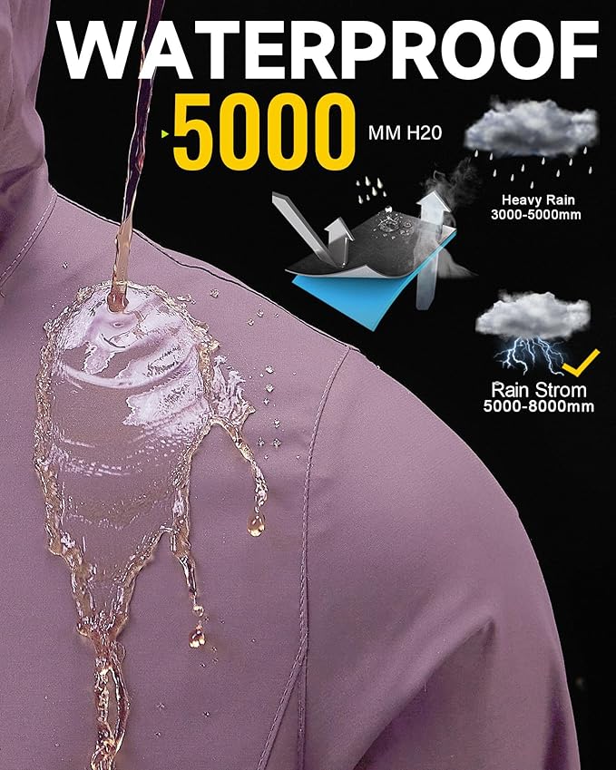 iCreek Rain Suit Waterproof Hooded Rain Gear Breathable Lightweight Packable Rain Jacket Pants Men Women for Hiking Fish Golf
