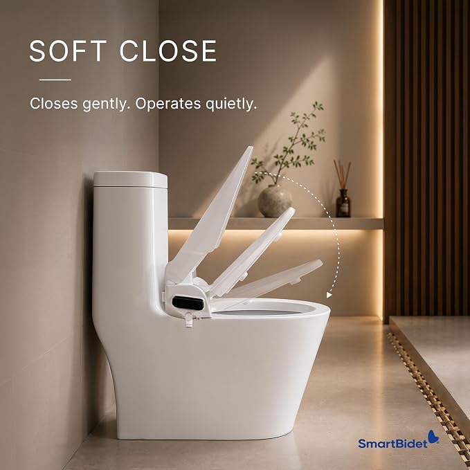 SmartBidet® SB-1000 Smart Bidet Electric Bidet Toilet Seat with Heated Seat, Warm Water, Air Dryer – Remote Control, Elongated