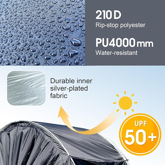 Bike Cover Storage Heavy Duty Storage Tent Outdoor Portable Bicycle Tent PU4000 Waterproof Cloth Durable 210D Oxford Fabric,Protect Against Wind, Rain, Snow, Dust W/Travel Bag (Black)