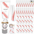 144 Pcs Lip Balm Hand Cream Set Party Favors, Include 36 Lip Balm 36 Moisturizing Hand Cream 36 Bags 36 Cards and Ropes for Accessories Gifts(Red and White,Baseball)