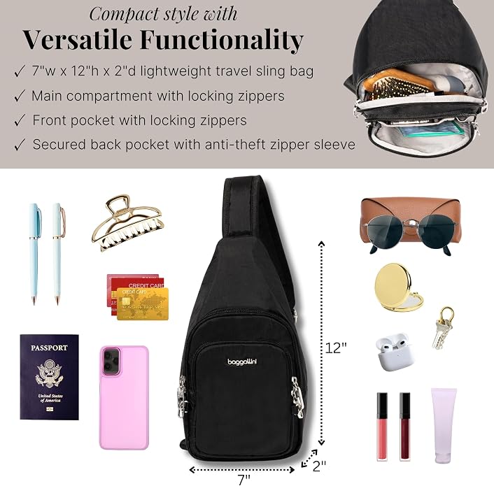 Baggallini Securtex Anti-Theft Daytripper Sling