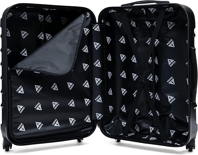 InUSA ENDURANCE Luggage with Spinner Wheels | Durable Lightweight Hardside Suitcase, Travel Bag with Handle and Trolley, 32-Inch Extra-Large Checked Luggage | Black