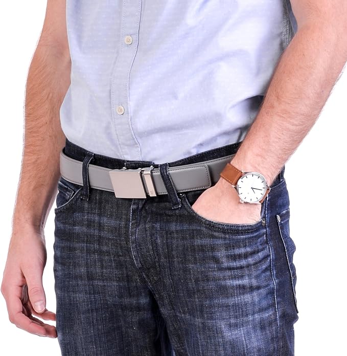 Mission Belt Men's Leather Ratchet Belt, 40mm Metal Collection