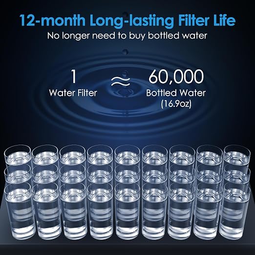 Waterdrop BS13 Under Sink Water Filter, 6 Stage Stainless Steel, Reduce PFAS, PFOA/PFOS, Lead, Chlorine, Bad Taste & Odor, No Drilling Required, NSF/ANSI 42 Certified, Included A New Faucet