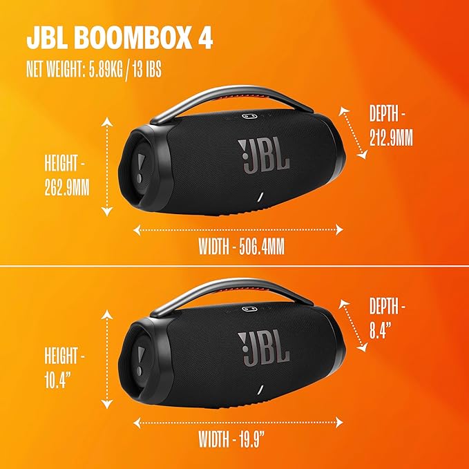 JBL Boombox 4 - Most Powerful JBL Portable Waterproof Speaker with Massive JBL Pro Sound, Up to 34 Hours of Playtime, & Multi-Speaker Connection by Auracast™ (Brown)