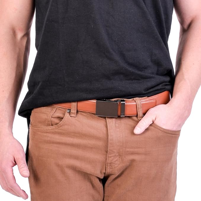 Mission Belt Men's Leather Ratchet Belt, 40mm Metal Collection