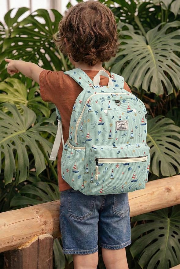 atgark Corduroy Toddler Backpack for Boys 2-5: Preschool Backpack for Boys