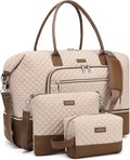 Weekender Bags for Women Travel, Under Seat Carry On Bags for Airplanes Overnight Bag with Shoe Compartment Luggage Sleeve, Foldie Travel Tote Bag Hospital Bag, Travel Gifts, Nude Brown