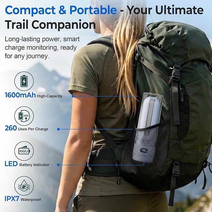 Portable Bidet for Travel | Bathroom - Rechargeable Electric Bidet Sprayer with 3 Pressure | Waterproof for Ultimate Personal Hygiene Cleaning at Home Office and Camping (Blue)
