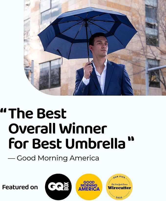 Repel Windproof Travel Umbrella - Compact & Withstands Winds up to 100MPH , Strongest Premium Auto Folding Umbrella for Rain and Sun - Durable, Light & Portable for Women & Men , Fits Backpack & Cars