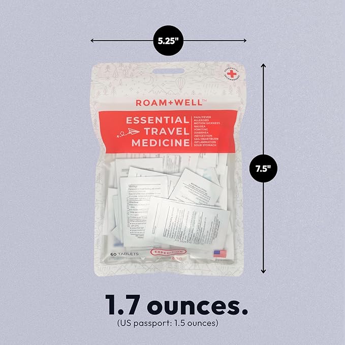 Weekend + Adventure Travel Medicine Bundle (2-Kit Set) | TSA Approved, Doctor-Curated OTC Medications for International Travel, Cruises & Emergencies | 76 Tablets for Pain, Allergy, Nausea