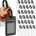 Frienda 32 Pieces Sublimation Luggage Tags Bulk PU Leather Name Label Blank Suitcase Heat Transfer Bag Card Business ID Card Holder Travel ID Tags for DIY Travel Suitcase Sports Bags Holder