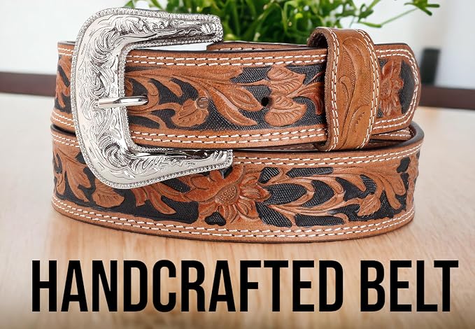 F&L CLASSIC mens Western full grain Leather belt Strap w/Snaps for Interchangeable Buckles, USA,