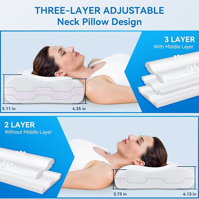 Pillow 16x24 inches - Hotel Down Bed Pillow for Sleeping, Bed Pillow for Back, Stomach, Side Sleepers