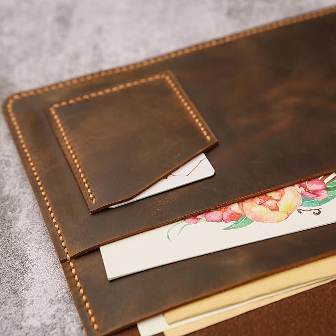 Leather Folio case with Pen Holder for Remarkable 2 Cover(Not Compatible with Remarkable Paper Pro), Genuine Leather Folio Cover for Remarkable 2 Tablet case