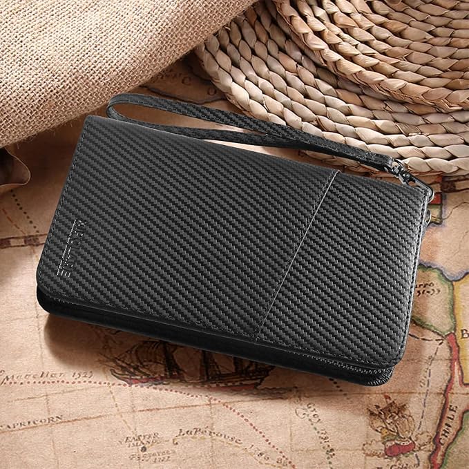 Polare Full Grain Leather Passport Holder Cover Case for Men and Women RFID Blocking Family Travel Wallet Holds 6 Passports