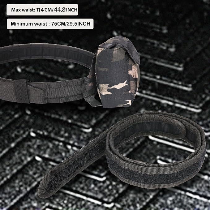 YAKEDA Tactical Battle Belts for Men- Quick Release Trigger Airsoft Belt Heavy Duty Belts with Pouches 7 PCS