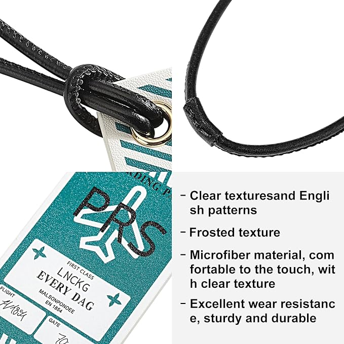 Genuine Leather Bag Charm Decorative Hang Tag & Boarding Pass Keychain for Speedy 25 30 35,Luggage Tag, Suitcase Tags(TAG+Pass-RED)