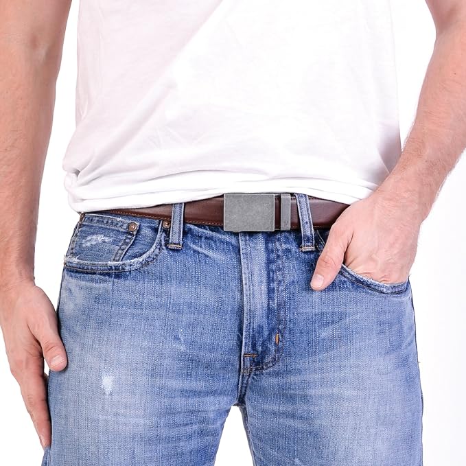 Mission Belt Men's Leather Ratchet Belt, 40mm Metal Collection