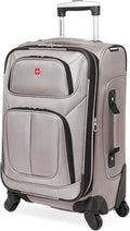 SWISSGEAR Sion Softside Expandable Spinner Luggage Durable Lightweight Travel Suitcase, Pewter, Carry-On 21-Inch
