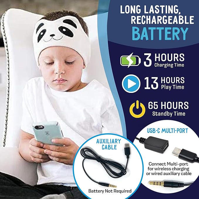 Toddler Headphones Wireless, Kids Bluetooth Earphones, Safe Volume - Wired School Headphones for Kids with 3.5 MM Jack and Travel Bag - Toddler Airplane Accessories for Boys & Girls - Purple Unicorn