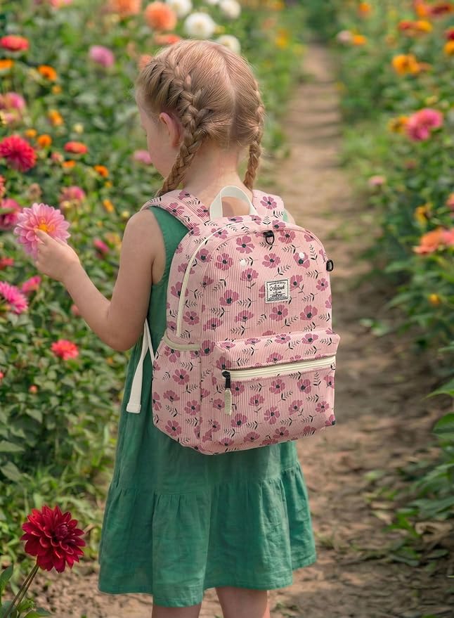 atgark Corduroy Toddler Backpack for Girls 2-5: Preschool Backpack for Girls
